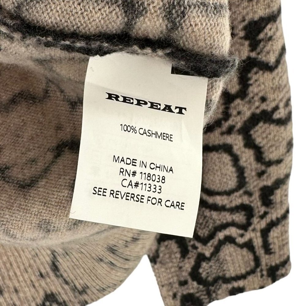 Repeat 100% Cashmere Taupe And Black Python Print… - image 6